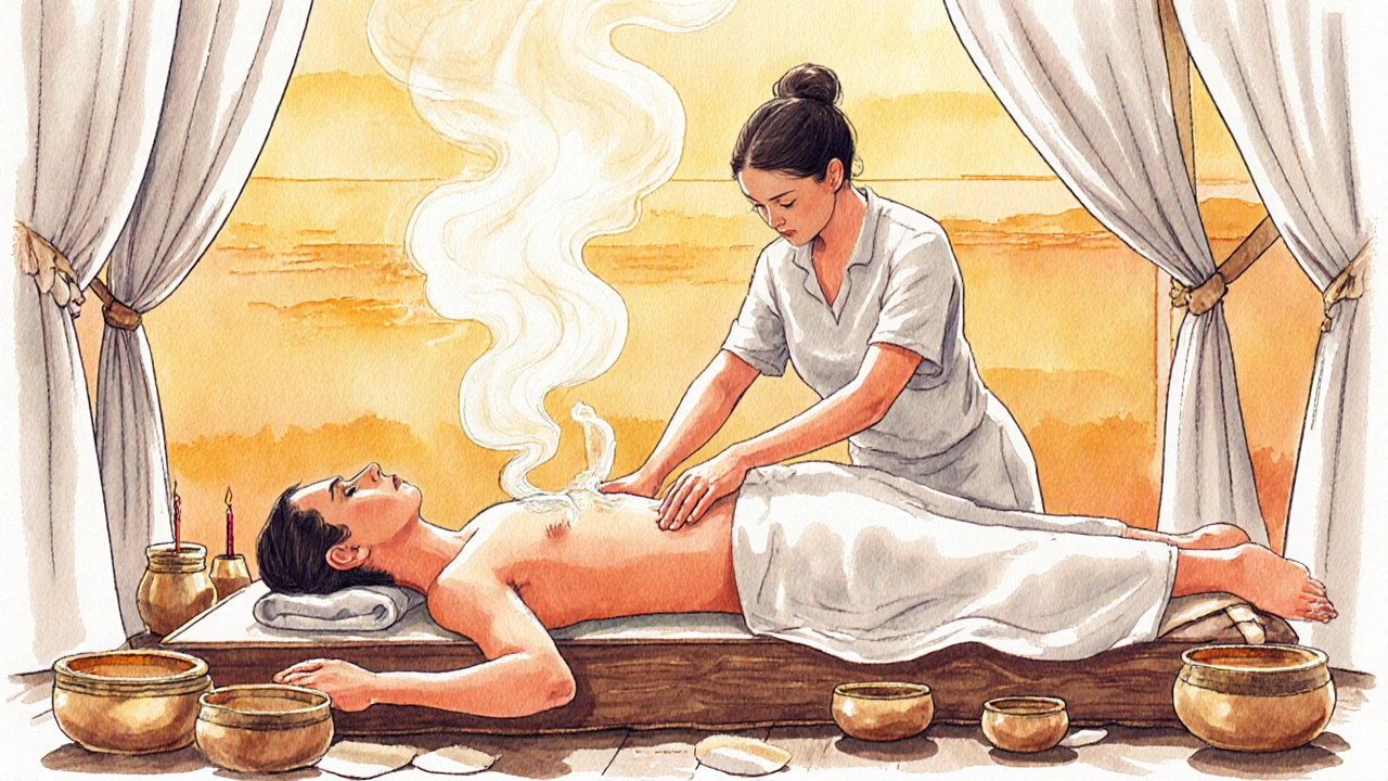 Tantrická masáž v Praze 10 s jemným osvětlením a atmosférou klidu.