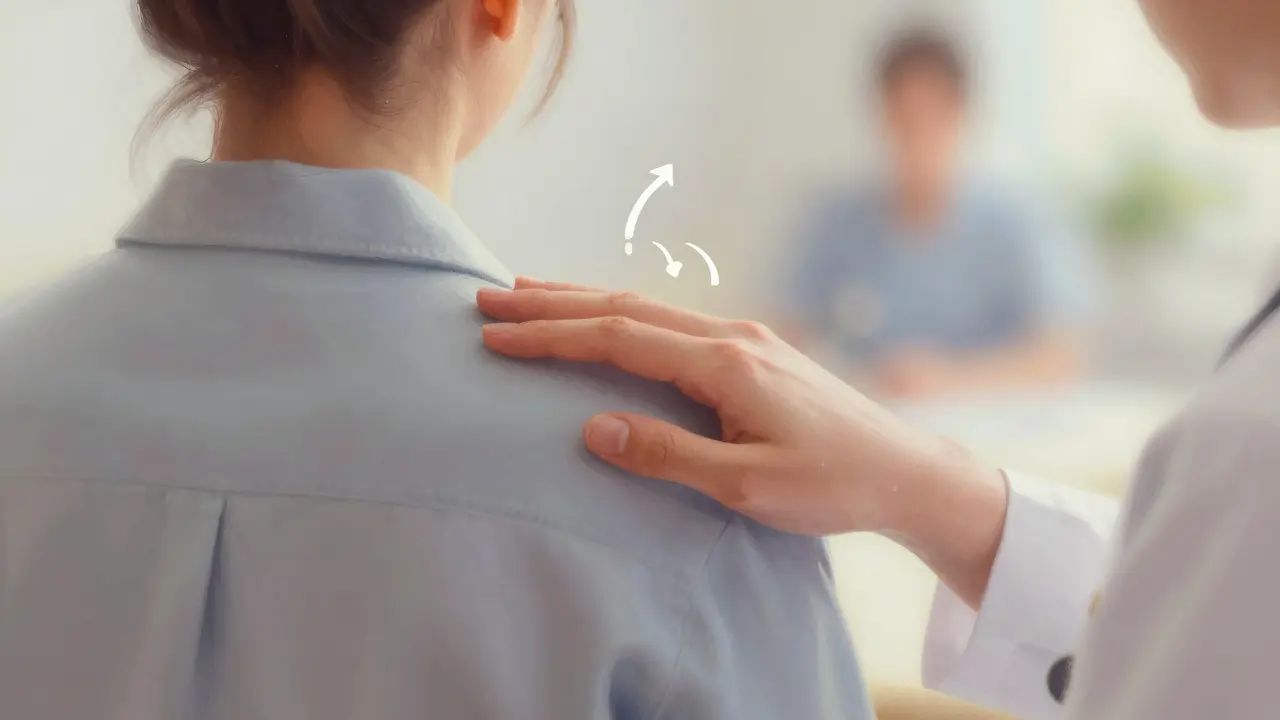 Terapeut podporuje klienta po použití bezpečnostního signálu