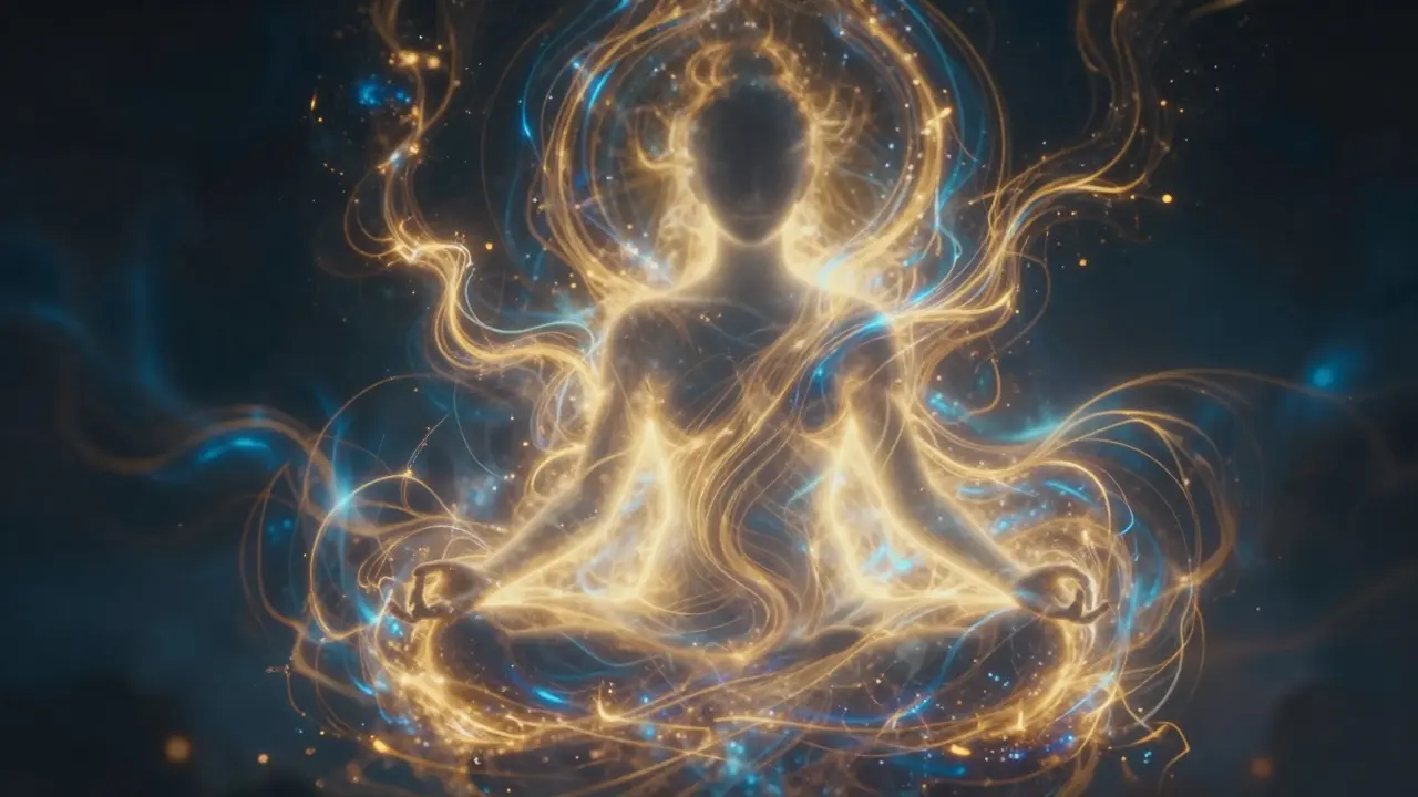 Abstraktní zobrazení energetického toku a meditativního stavu